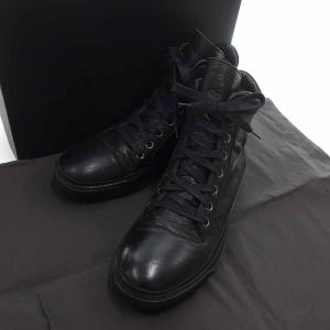 マスナダ/MASNADA HIGH TOP SNEAKER レザースニーカー MOULDY BLACK 02C24 サイズ メンズ42 ブラック ランクA  (中古)｜blowz