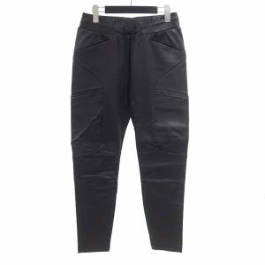 アタッチメント/ATTACHMENT STRETCH LAMB LEATHER BIKER CARGO レザー パンツ 62C24 サイズ メンズ3 ブラック ランクS  (中古)｜blowz