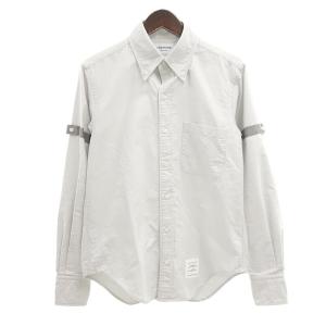 トムブラウン/THOM BROWNE 20周年 伊勢丹限定 アームバンド 長袖 シャツ 70D24 サイズ メンズ0 ライトグレー ランクA  (中古)｜blowz