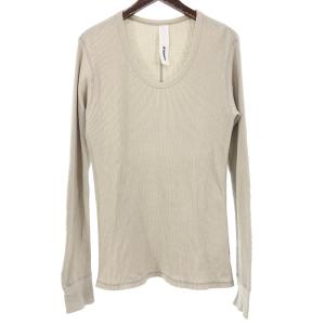 アタッチメント/ATTACHMENT 11AW ワッフル サーマル Uネック L/S 長袖 Tシャツ カットソー 22D24 サイズ メンズ1 ベージュ ランクA  (中古)｜blowz