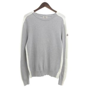 モンクレール/MONCLER 18SS MAGLIA TRICOT GIROCOLLO コットンニット 42C24 サイズ メンズL グレー ランクB  (中古)｜blowz