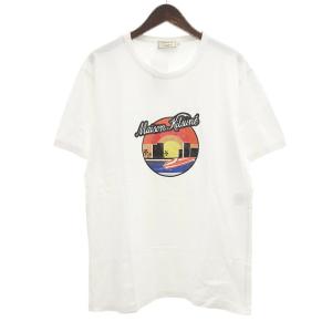 メゾンキツネ/MAISON KITSUNE AM00115AT1501 プリント 半袖 Tシャツ 21E24 サイズ メンズXL ホワイト ランクA  (中古)｜blowz