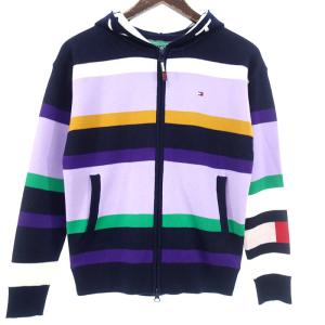 トミーヒルフィガー/TOMMY HILFIGER GOLFゴルフ マルチボーダー ジップアップ ニット  パーカー 02E24 サイズ メンズS マルチ ランクA  (中古)｜blowz