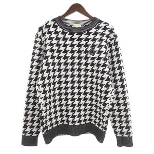 マークアンドロナ/MARKLONA ゴルフ 23AW Ever Dogtooth Sweater 千鳥 ニット 10D24 サイズ メンズ46 ブラック／ホワイト ランクA  (中古)｜blowz