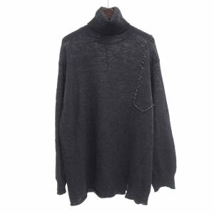 ヨウジヤマモト/YOHJI YAMAMOTO 23AW HJ-K27-186 DIAGONAL SEAM DETAIL ニット 60F24 サイズ メンズ3 ダークグレー ランクA  (中古)｜blowz