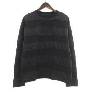 マインデニム/MINEDENIM Bold Denim Border Crew neck スウェット 03D24 サイズ メンズ1 ブラック ランクN  (中古)｜blowz