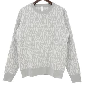 ダブルジェーケーゴルフ/WJK GOLF gf601b knit pullover ゴルフ ロゴ プルオーバー ニット 80E24 サイズ メンズL ホワイト×グレー ランクN  (中古)｜blowz