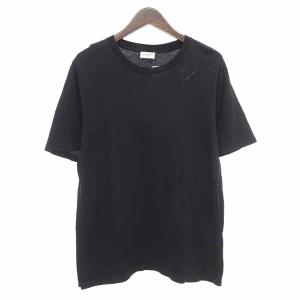 サンローランパリ/SAINT LAURENT PARIS 18SS EMBROIDERED　半袖 カットソー Tシャツ 61E24 サイズ メンズXS ブラック ランクB  (中古)｜blowz