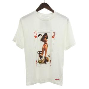 ジィヒステリックトリプルエックス/THEE HYSTERIC XXX 21AW VAMPIRELLA POKER GAME Tシャツ 72E24 サイズ メンズS ホワイト ランクA  (中古)｜blowz