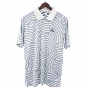 アディダス/ADIDAS GOLF ゴルフ HTC 半袖 ポロシャツ Tシャツ 30A24 サイズ メンズ0 グレー　ホワイト ランクA  (中古)｜blowz