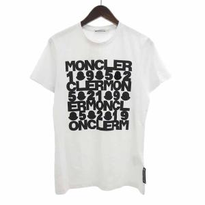 モンクレール/MONCLER GIROCOLLO スパンコール 装飾 プリント クルーネック Tシャツ 90A24 サイズ レディースS ホワイト ランクB  (中古)｜blowz
