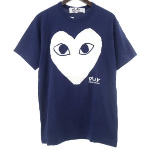 プレイコムデギャルソン/PLAY COMME DES GARCONS AZ-T180 HEART LOGO TEE ハート ロゴ Tシャツ 62A24 サイズ メンズL ネイビー ランクA  (中古)｜blowz