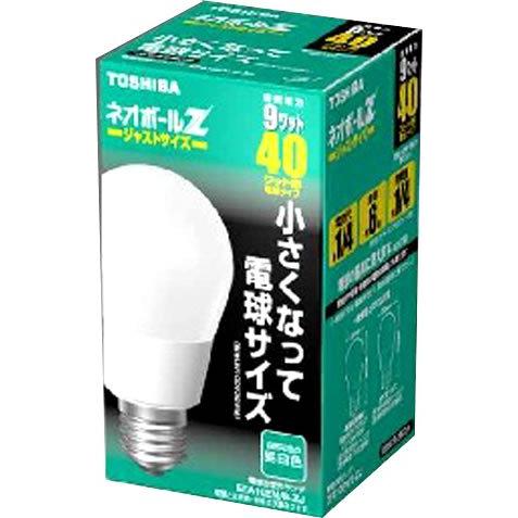 東芝 ネオボールZ(電球サイズ) 電球形蛍光ランプ 電球40ワットタイプ 昼白色 EFA10EN/9...
