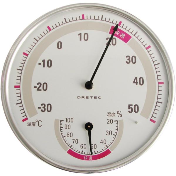 ドリテック アナログ 温湿度計 ホワイト O-310WT