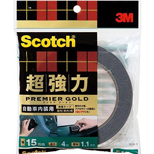 3M スコッチ 超強力両面テープ プレミアゴールド 自動車内装用 15mm×4m SCR-15