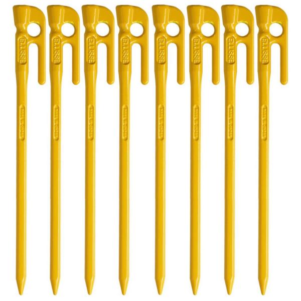 エリッゼ(ELLISSE) 鍛造ペグ エリッゼステーク 28cm イエロー粉体塗装 8本セット MK...