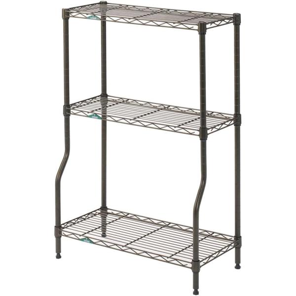 ドウシシャ ルミナス ガーデンラック 幅60 3段 屋外OK サビに強い スリムスチールラック 可変...