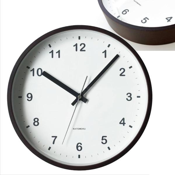 KATOMOKU plywood wall clock ブラウン スイープ（連続秒針） km-35M...