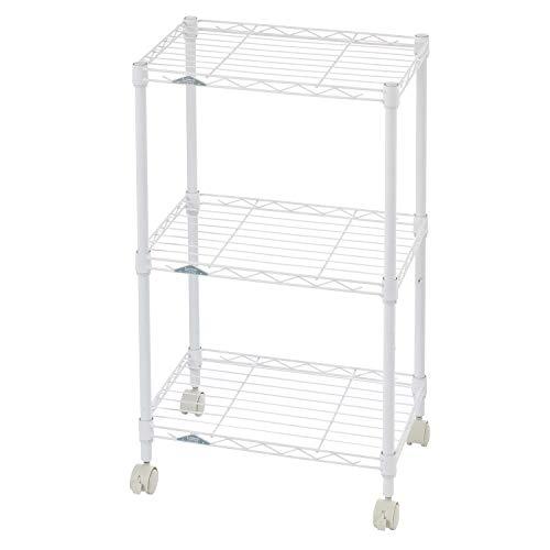 ドウシシャ ルミナス カラーラック ホワイト 3段 幅45 スリム オシャレでかわいい スチールラッ...