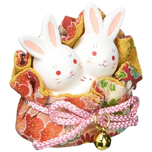 錦彩ちりめん巾着花うさぎ(なかよし) 1317