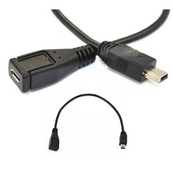 Rosebe USB 2.0ミニB 5ピンオスto Microメスアダプタケーブル 、Micro U...