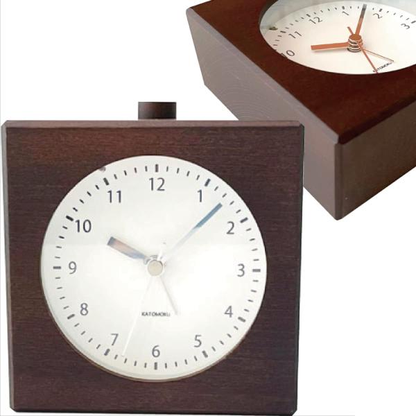 KATOMOKU Alarm Clock 5 km-78B ブラウン 目覚まし時計