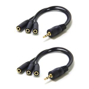 マルチ イヤホン スプリッター 分配 3.5mm ジャック AUX ケーブル
