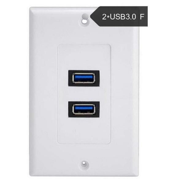 Rosebe USB AVウォールプレート USB 3.0 装飾壁プレート 高速 2ポート、充電US...