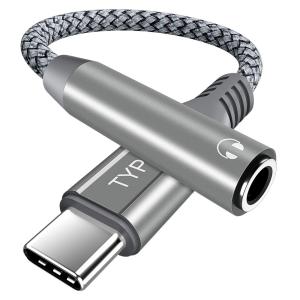 タイプc イヤホン ジャック 変換アダプタ USB Type C to 3.5mm イヤフォン オーディオ 変換 ケーブル ナイロン編み 対応iPho