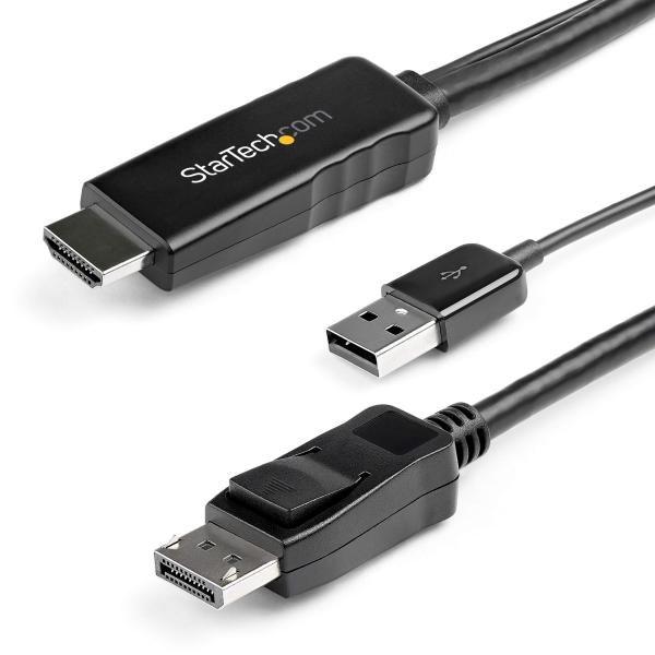 StarTech.com HDMI - DisplayPort変換ケーブル 3m USBバスパワー対...