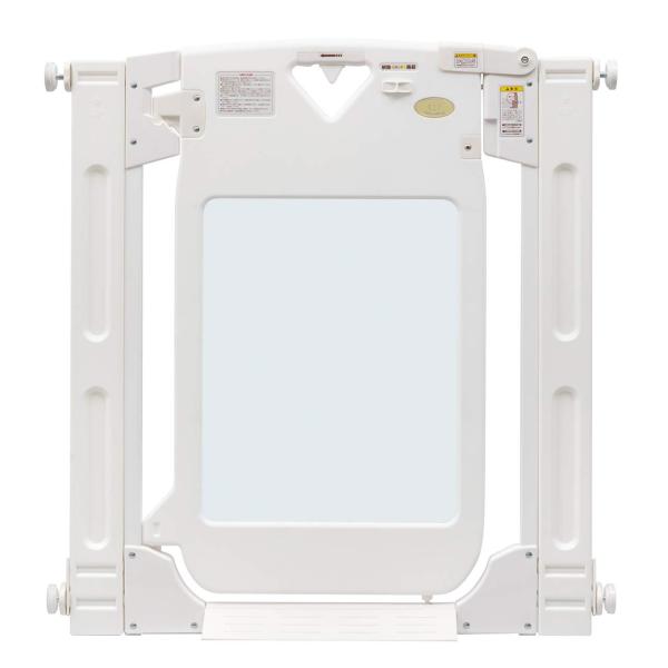 日本育児 ベビーゲート/ペットゲート スマートゲイト プレミアムクリア 階段上対応可 扉付き 突っ張...