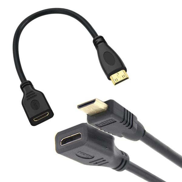 Ulyris Mini HDMI延長ケーブル、Mini HDMI オス- Mini HDMI メスケ...