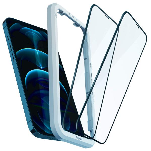 Spigen AlignMaster 全面保護 iPhone 12 Pro Max 用 ガラスフィル...