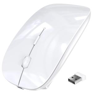 BLENCK ワイヤレスマウス Bluetooth マウス 2.4GHz 光学式 3DPIモード 充電式(White)｜blsg-shop