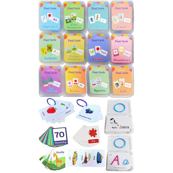 Femtos フラッシュカード 英単語 幼児 12種セット 306枚 英語カード 知育玩具 モンテッ...