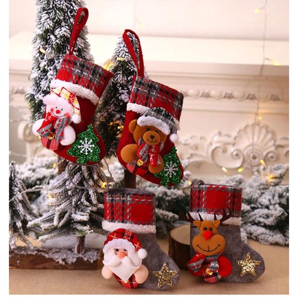 クリスマス 靴下 クリスマスぬいぐるみの装飾品 かわいい クリスマスツリーの装飾 おもちゃ 4点入り...
