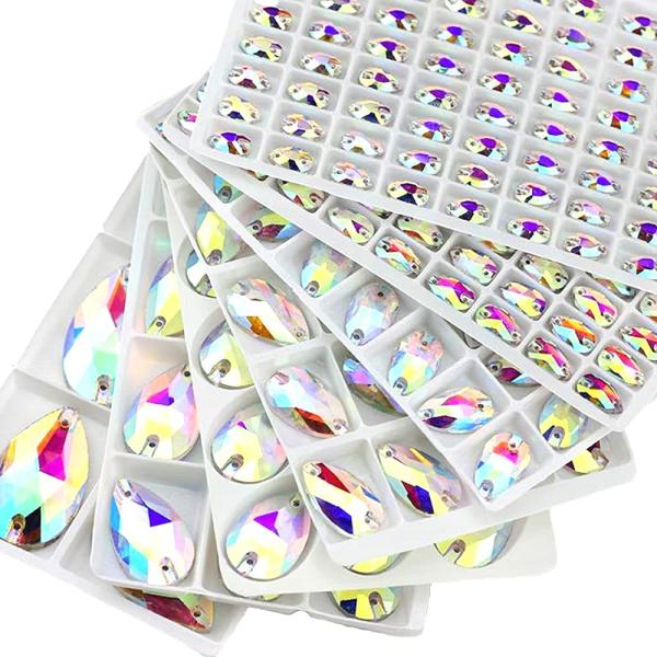 【Hapipa】 装飾用 ガラスビジュー ガラスストーン 高輝度 ビジュー パーツ ソーオン ソーオ...