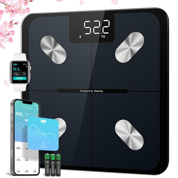 Etekcity 体重計 スマホ連動 体組成計 13項目測定可能 専用アプリ データ自動グラフ化 B...