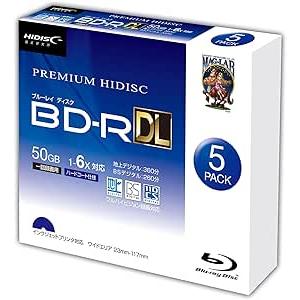 HIDISC PREMIUM BD-R DL 1回録画 6倍速 50GB 5枚スリムケース