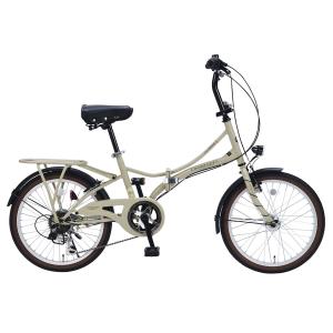 池商 折畳自転車 20 6SP LED オートライト マット ベージュ MF204BE MF204KURVE-BE MF204 KURVE 自転車 折り畳み 折りたたみ自転車 茶色 MF-204