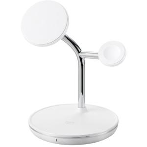 エレコム ELECOM W-MS04WH ワイヤレス充電 充電器 マグネット式 卓上 スタンド 3台同時充電 MagSafe iPhone 携帯 AirPods Apple Watch ホワイト