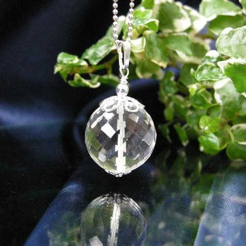 パワーストーン ペンダントトップ 多面カット ヒマラヤ水晶 クリスタルボール ペンダント メンズ レ...