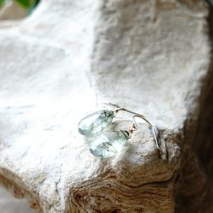 天然石 ピアス K18 18金 グリーンルチル...の詳細画像4