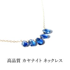 K18 Lucianna 天然 カイヤナイト オーバル ゴールド ネックレス