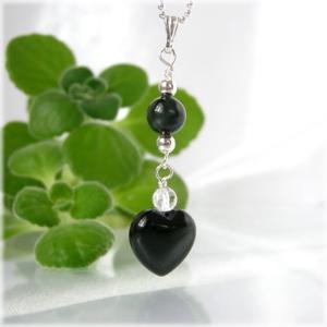パワーストーン ペンダントトップ オブシディアン ＆ ブルータイガーアイ ハート レディース ペンダ...
