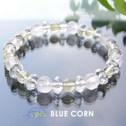 パワーストーン ブレスレット 薔薇 ローズクォーツ &amp;  ゴールデンルチルクォーツ レディース ブレ...