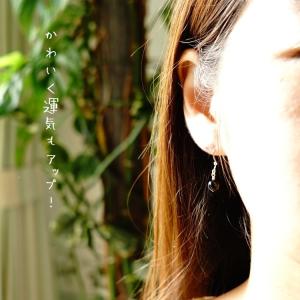 天然石 ピアス 14KGF モリオン黒水晶 6...の詳細画像3