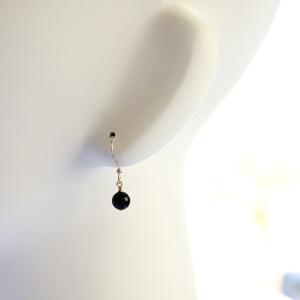 天然石 ピアス 14KGF モリオン黒水晶 6...の詳細画像5