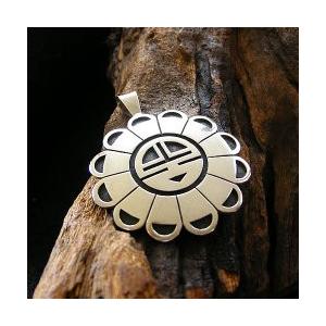 インディアンジュエリー ペンダントトップ サンフェイス ホピ族 Lomayestewa,Nan作 シ...