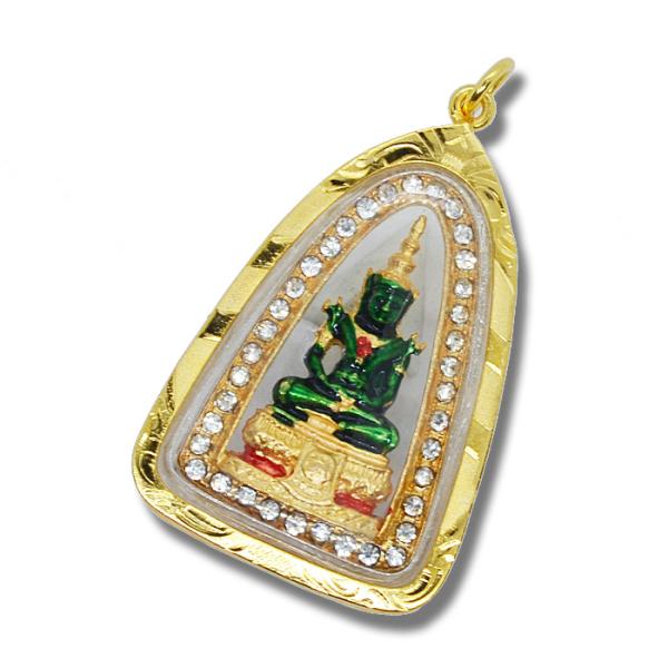 ≪送料無料≫プラクルアン エメラルド仏 仏像 チャーム お守り タイ ゴールド グリーン ペンダント...